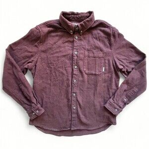 Eddie Bauer Men’s M Flannel Burgundy Button Down Everyday Indie Fall Outdoor